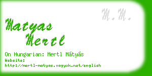 matyas mertl business card